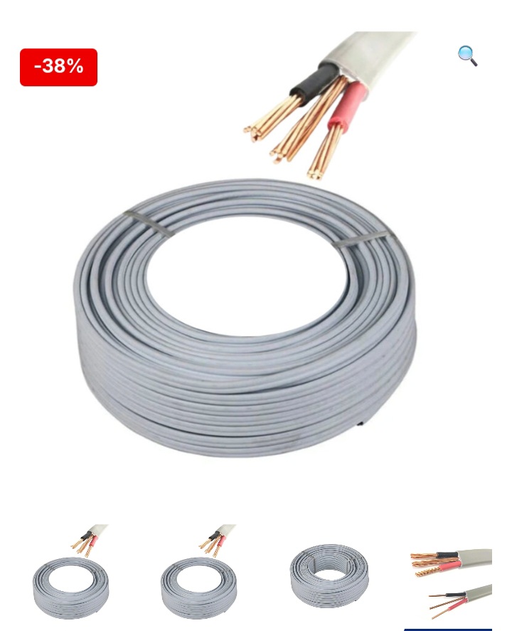 TWIN CABLE WIRE 2.5 GRY